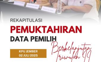Pelaksanaan Rekapitulasi Pemuktahiran Data Pemilih Berkelanjutan di Aula KPU Jember